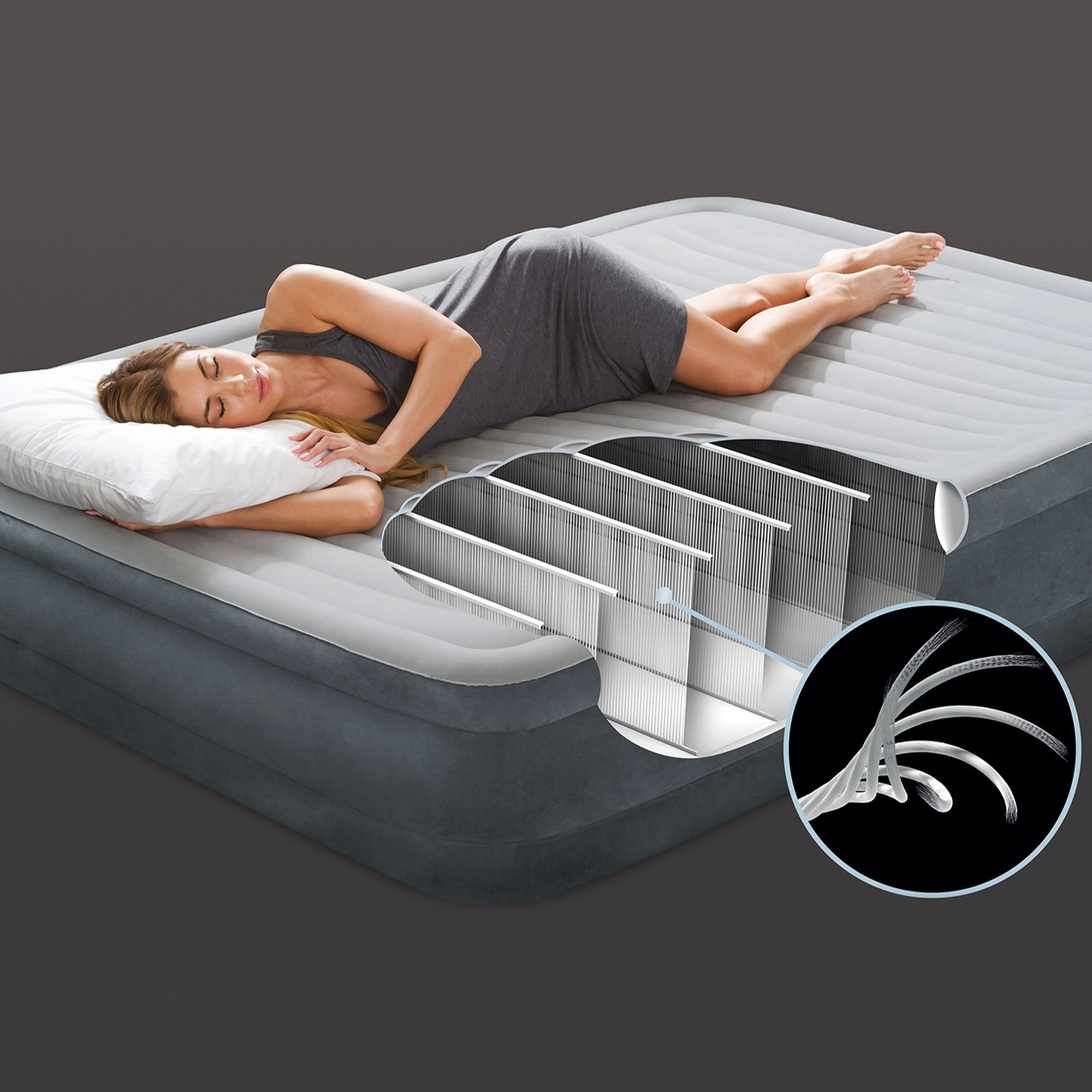 Cama hinchable Intex Comfort-Plush 46 cm Dura Beam individual 64412NP.  Medidas: 99x191x46 cm